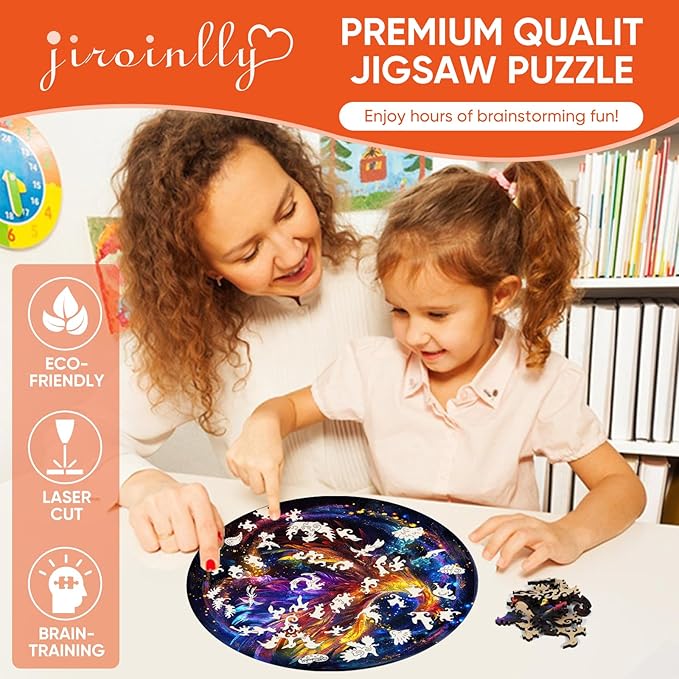 Wooden Puzzles for Adults, Phoenix Puzzle Color Challenge Jigsaw Puzzles 200 Piece, (Medium,11.2 in) Thickened Unique Shapes Family Reunion Puzzle, Best Gift for Adults and Kids, Family Game