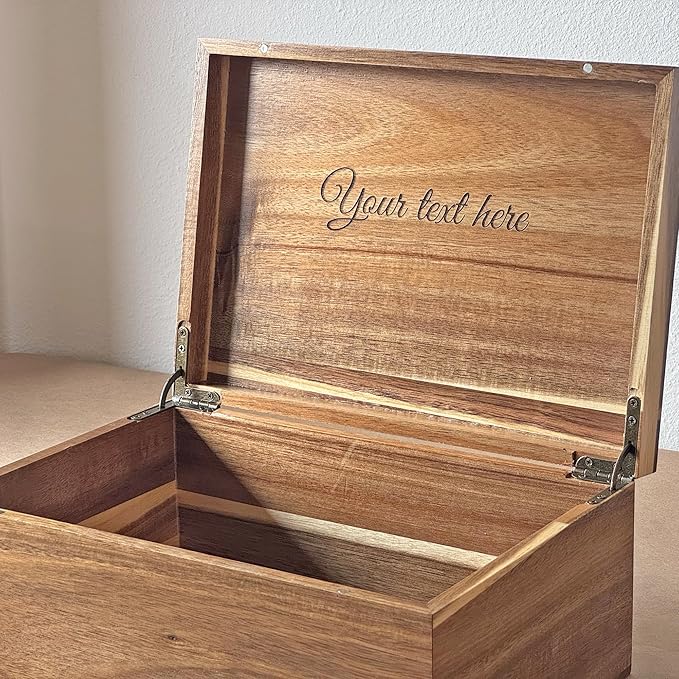 Mom Gifts with Kids Names - Personalized Mothers Day Gift from Son and Daughter, Unique Wooden Memory Box, Cute Birthday Gift Idea, Xmas Present, Custom Keepsake Box Large, 11x8x4,75 in