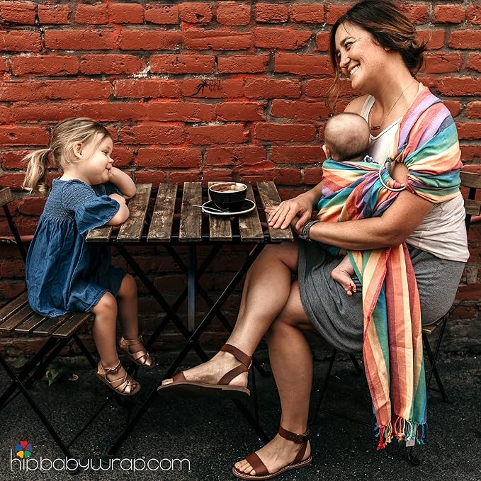 Hip Baby Wrap Ring Sling Baby Carrier for Infants and Toddlers - Beautiful, 100% Soft Cotton Baby Wraps Carrier for Babies 8-35 lbs - Perfect Baby Shower Gifts Moms and Dads - Nursing Cover (Sahara)