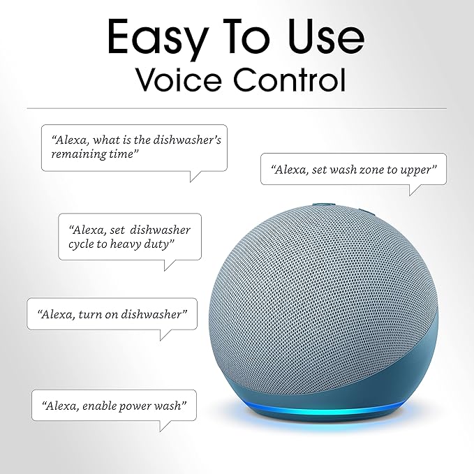 SHARP SDW6767HS Smart Dishwasher Works with Alexa. Includes LED Interior lights, Stainless Steel interior, Heated Dry with Fan Assist, Wash Zone cleans half load on either rack, Adjustable Third Rack